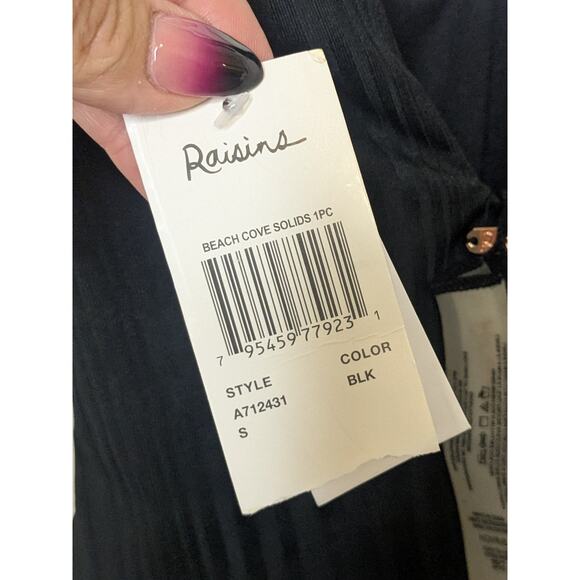 Raisins Beach Cove Solid Cheeky Black Swimsuit Womens Size Small NWT - Picture 10 of 10